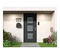 Vente-unique - Puerta de entrada de aluminio Alt. 218 x L96 cm antracita - apertura izquierda - ROSILVA Gray