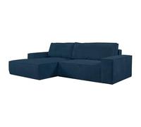 Vente-unique Sconosciuto Sof· Cama esquinero de Terciopelo Acanalado Azul Marino - Esquina Izquierda - Amelia di Pascal MORABITO