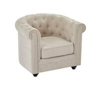 Vente-unique - Sillón clásico 1 Plaza Chesterfield - poliéster - Beige