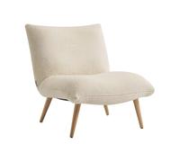 Vente-unique - Sillón con respaldo recto 1 Pepita - Piel sintética - beige