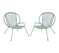 Vente-unique - Sillón de jardín 2 plazas Nikao - Resina - Caqui