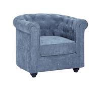 Vente-unique-Sillón de Tela Azul Chesterfield