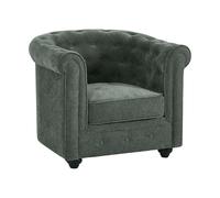 Vente-unique-Sillón de Tela Verde Chesterfield