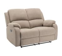 Vente-unique - Sofá 2 plazas reclinable de Microfibra Color Topo Brody