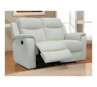Vente-unique - Sofá 2 plazas relax EVASION de piel - Blanco márfil White