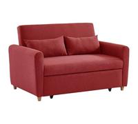 Vente-unique - Sofá Cama 2 plazas Ayla - poliéster - Rojo