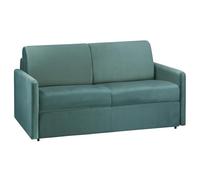 Vente-unique - Sofá Cama 2 plazas Calife - Terciopelo - Verde Esmeralda