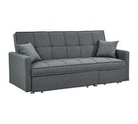 Vente-unique - Sofá Cama 3 plazas Canetti - poliéster - Gris