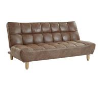 Vente-unique - Sofá Cama 3 plazas Esteban - Microfibra - marrón