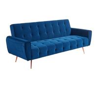 Vente-unique - Sofá Cama 3 plazas Polani - poliéster - Azul eléctrico