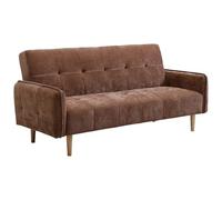 Vente-unique - Sofá Cama 3 plazas Soniata - poliéster - marrón