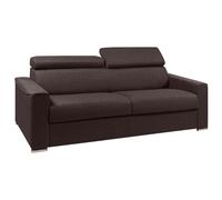 Vente-unique - Sofá Cama 4 plazas - poliéster - marrón Chocolate