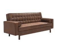 Vente-unique-Sofá Cama Clic-clac de Microfibra Eleanor - Marrón Efecto Vintage