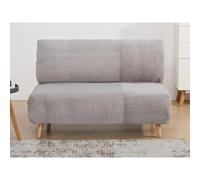Vente-unique - Sofá cama de 2 plazas de terciopelo de canalé PALULA - Gris claro Gray