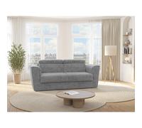 Vente-unique - Sofá cama de 3 plazas de apertura rápida de tela gris - Cama de 140 cm - Colchón con memoria de forma de 22 cm RIZORA Gray