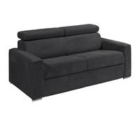 Vente-unique-Sofá Cama de 4 plazas de Apertura rápida de Pana Gris - Medida de Descanso 160 cm - Colchón de 14 cm - Vizir