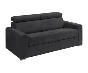Vente-unique-Sofá Cama de 4 plazas de Apertura rápida de Pana Gris - Medida de Descanso 160 cm - Colchón de 14 cm - Vizir