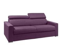 Vente-unique-Sofá Cama de 4 plazas de Apertura rápida de Tela Vizir - Violeta - Cama 160 cm - Colchón de 14 cm