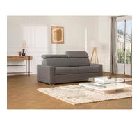 Vente-unique - Sofá cama de 4 plazas de tela de apertura rápida - Gris - Somier de láminas de 160 cm - Colchón de 18 cm VIZIR Gray