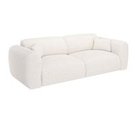 Vente-unique-Sofá Cama de 4 plazas de Tela rizada Blanco POGNI de Maison Céphy