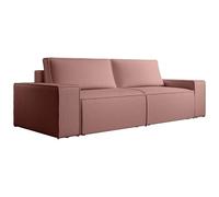 Vente-unique-Sofá Cama de 4 plazas de Terciopelo Terracota Amelia