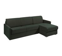 Vente-unique - Sofá Cama esquinero Tipo Italiano y Reversible de Tela Verde Pino- 140 cm de Largo - ColchÛn de 14 cm - CALIFE