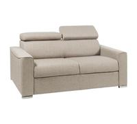 Vente-unique Sofá Cama Italiano 2 plazas de Tela - Beige - Cama 120 cm - ColchÛn 18 cm
