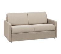 Vente-unique-Sofá Cama Italiano 2 plazas de Tela CALIFE - Beige - Cama 120 cm - Colchón 14 cm