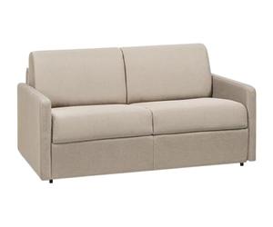 Vente-unique-Sofá Cama Italiano 2 plazas de Tela CALIFE - Beige - Cama 120 cm - Colchón 14 cm