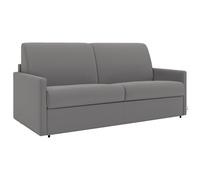Vente-unique-Sofá Cama Italiano 2 plazas de Tela CALIFE - Gris Claro - Cama 120 cm - Colchón 14 cm