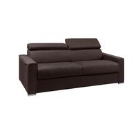 Vente-unique - Sofá Cama Italiano 4 plazas de Tela - Marrón - Cama 160 cm - ColchÛn 22 cm