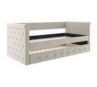 Vente-unique-Sofá Cama Nido capitoné - 2 x 90 x 190 cm - Tela - Beige - Louise