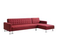 Vente-unique-Sofá Cama rinconero Willis - Ángulo Reversible - Tela - Rojo