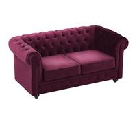 Vente-unique - Sofá de 2 plazas de Terciopelo Morado Chesterfield