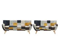 Vente-unique-Sofá de 3+2 plazas de Tela Patchwork SERTI II