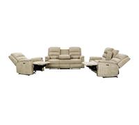 Vente-unique - Sofá de 3 plazas + sofá de 2 plazas + sillón Nevers - Poliéster - Taupe