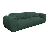 Vente-unique - Sofá de 4 plazas extensible Express, de pana verde abeto, superficie de descanso de 160 cm, colchón de 13 cm, espuma viscoelástica Pognia