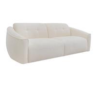 Vente-unique - Sofá de 4 plazas extensible Express de rizo blanco, superficie de descanso de 160 cm, colchón de 16 cm, espuma viscoelástica ASUFA