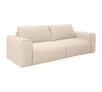 Vente-unique - Sofá de 4 plazas extensible Express de tela, color beige, superficie de descanso de 160 cm, colchón de 13 cm, Poglo