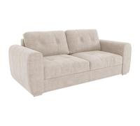 Vente-unique - Sofá de 4 plazas extensible Express de tela, color beige, superficie de descanso de 160 cm, colchón de 18 cm, Bolipo