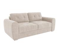 Vente-unique - Sofá de 4 plazas plegable Express de tela beige. Superficie con listones de 160 cm, colchón de 22 cm, con espuma viscoelástica - Bolipo