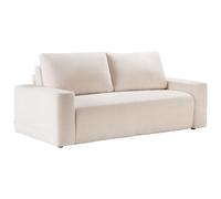 Vente-unique - Sofá extensible de 3 plazas Express en tejido texturizado, color beige, superficie de descanso 140 cm, colchón 16 cm, Daviso