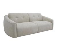 Vente-unique - Sofá extensible de 3 plazas Express en tejido texturizado, color beige, superficie de descanso de 140 cm, colchón de 13 cm, espuma viscoelástica ASUFA