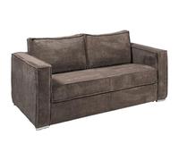 Vente-unique - Sofá extensible de 4 plazas Express, de pana marrón, con asiento de espuma viscoelástica - Superficie de descanso de 160 cm - Colchón de 22 cm de espuma viscoelástica Loreto