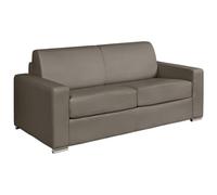 Vente-unique - Sofá extensible de 4 plazas Express, de piel de búfalo, color topo - Superficie de descanso 160 cm - Colchón 14 cm Calito