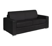 Vente-unique - Sofá extensible de 4 plazas Express, de piel de búfalo negra - Superficie de descanso 160 cm - Colchón 14 cm Calito