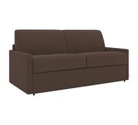 Vente-unique - Sofá extensible de 4 plazas Express, de tela marrón, con asiento de espuma viscoelástica - Superficie de descanso de 160 cm - Colchón de 22 cm de espuma viscoelástica Calife