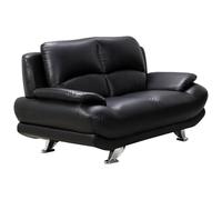 Vente-unique - Sofá Fijo 2 plazas Musko - Piel sintética - Negro