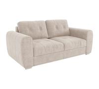 Vente-unique - Sofá plegable de 3 plazas Express, de tela, color beige, superficie de descanso de 140 cm, colchón de 18 cm, Bolipo