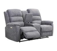 Vente-unique - Sofá Relax 2 plazas Nevers - poliéster - Gris